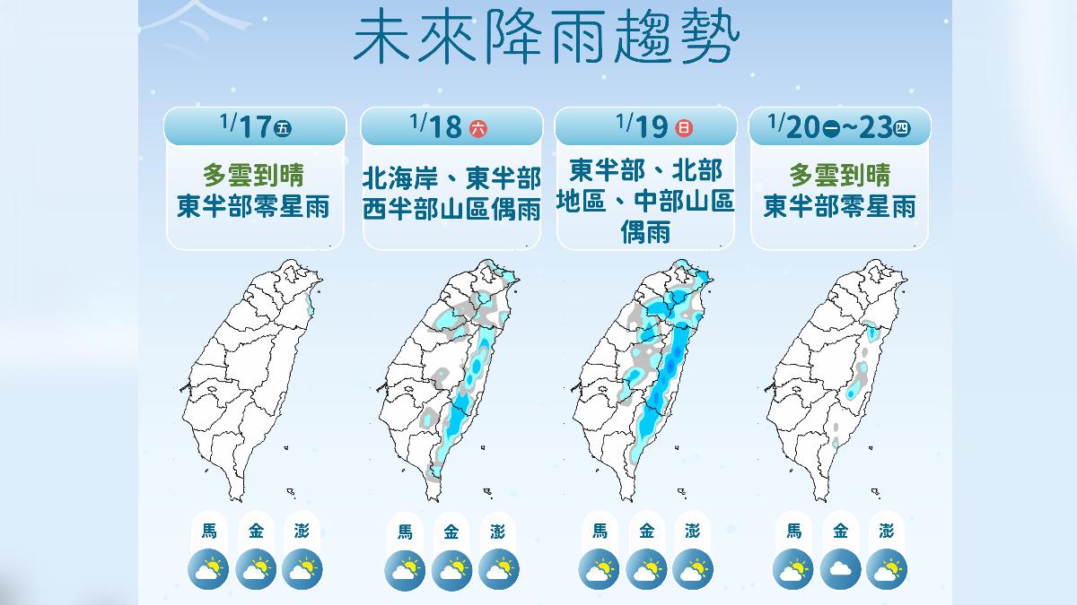 未來降雨趨勢。(圖/氣象署)