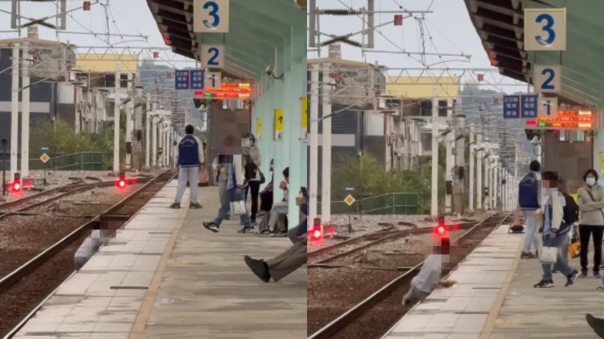 火車再兩分鐘進站 花蓮國中生「跳軌撿飲料」驚險畫面曝