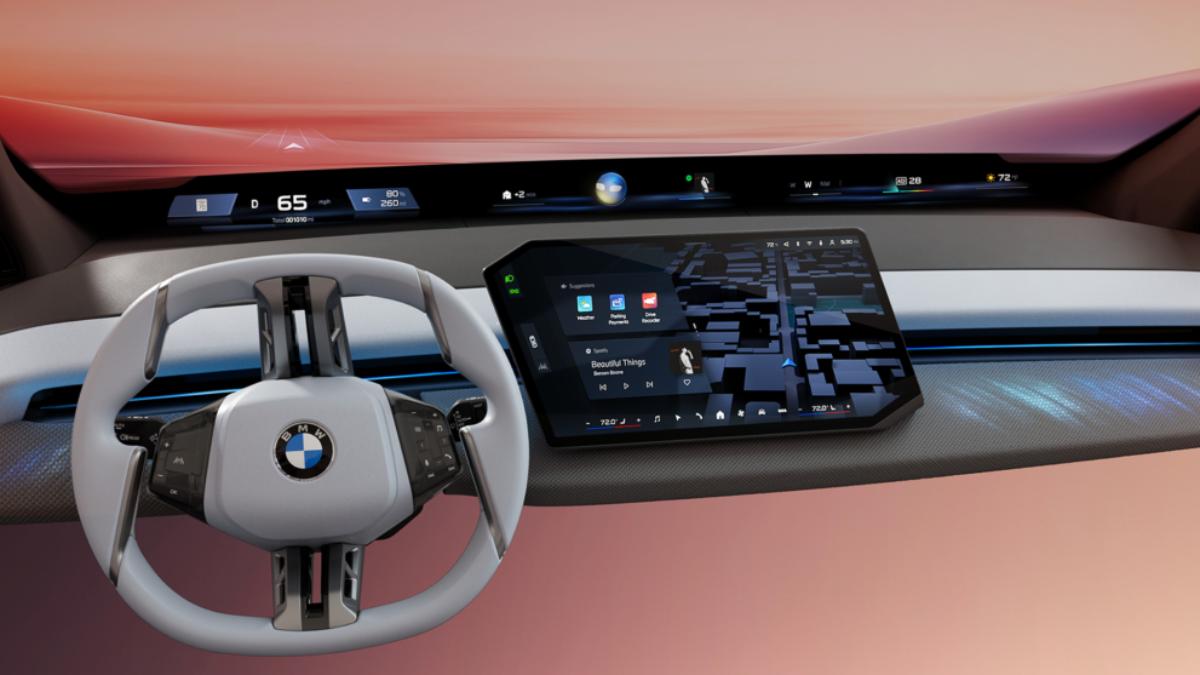 BMW新世代車款將搭載iDrive X作業系統,並在車內標配大型螢幕與電容式方向盤。(圖/BMW提供)