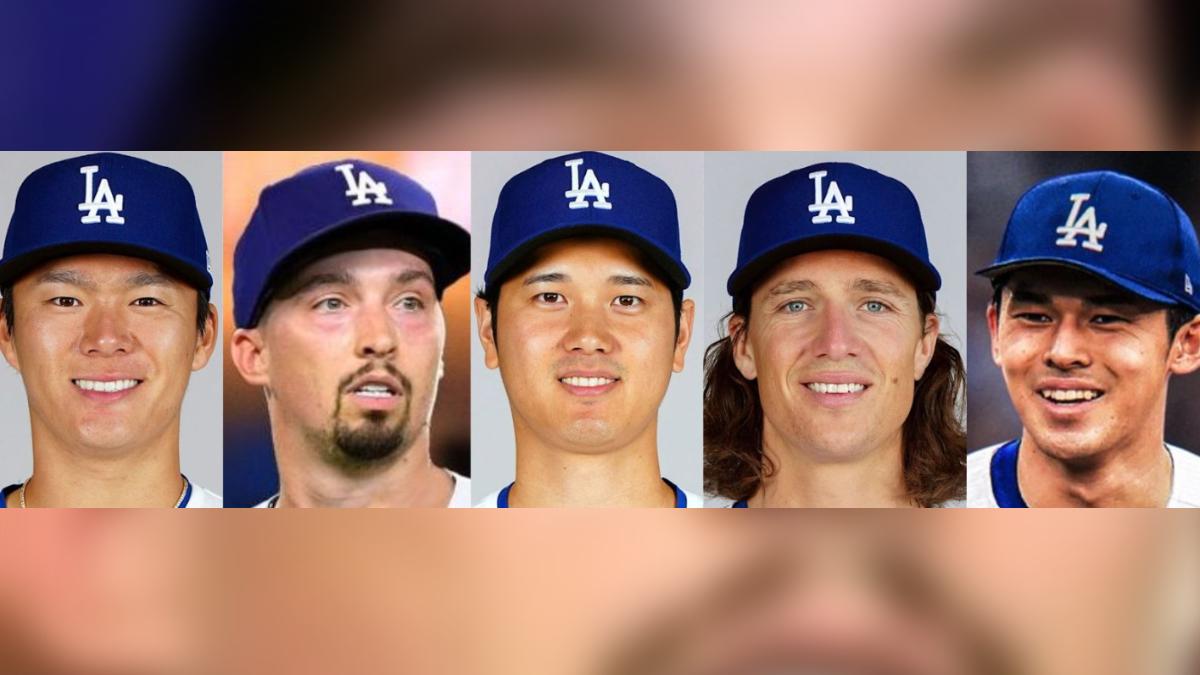 帕森推測山本由伸（由左至右）、史內爾、大谷翔平、葛拉斯勞和佐佐木朗希將是道奇今年先發輪值投手。（圖／翻攝自Ｘ＠CodifyBaseball）