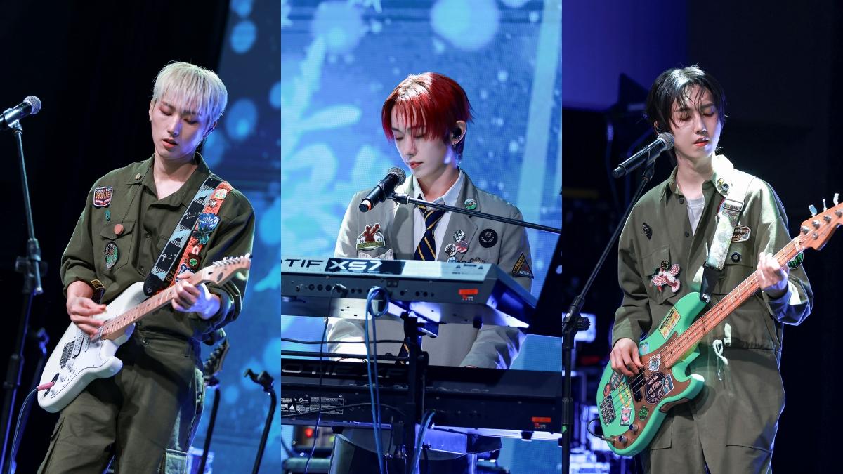 M.O.N.T首度在台灣以樂團形式表演,左起為Narachan、Bitsaeon跟Roda。(圖/ONINN ASIA提供)
