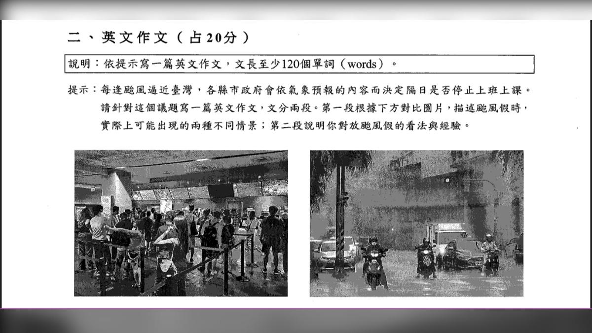 114年學測英文科英文作文題目。(圖/大考中心)