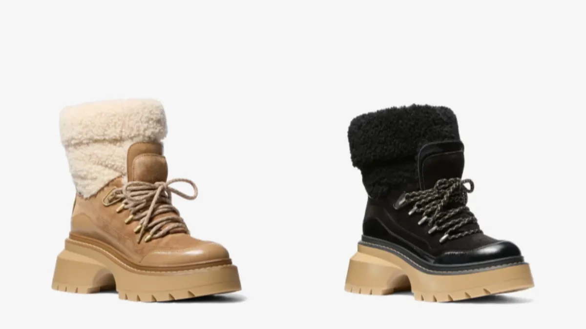 Michael Kors Shiloh雪靴則巧妙結合帥氣外型與軟萌羊毛材。(圖/Michael Kors)