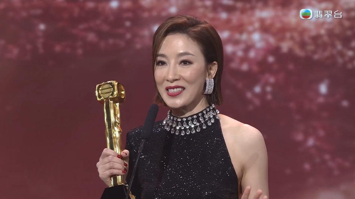 楊茜堯以《黑色月光》奪下大灣區最喜愛女主角。(圖/翻攝自TVB臉書)