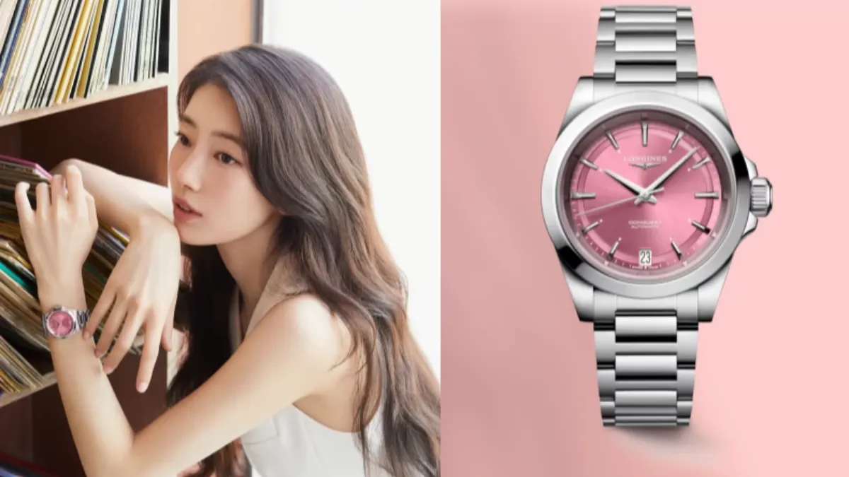 秀智最愛的腕錶系列是征服者系列。(圖/浪琴 LONGINES)
