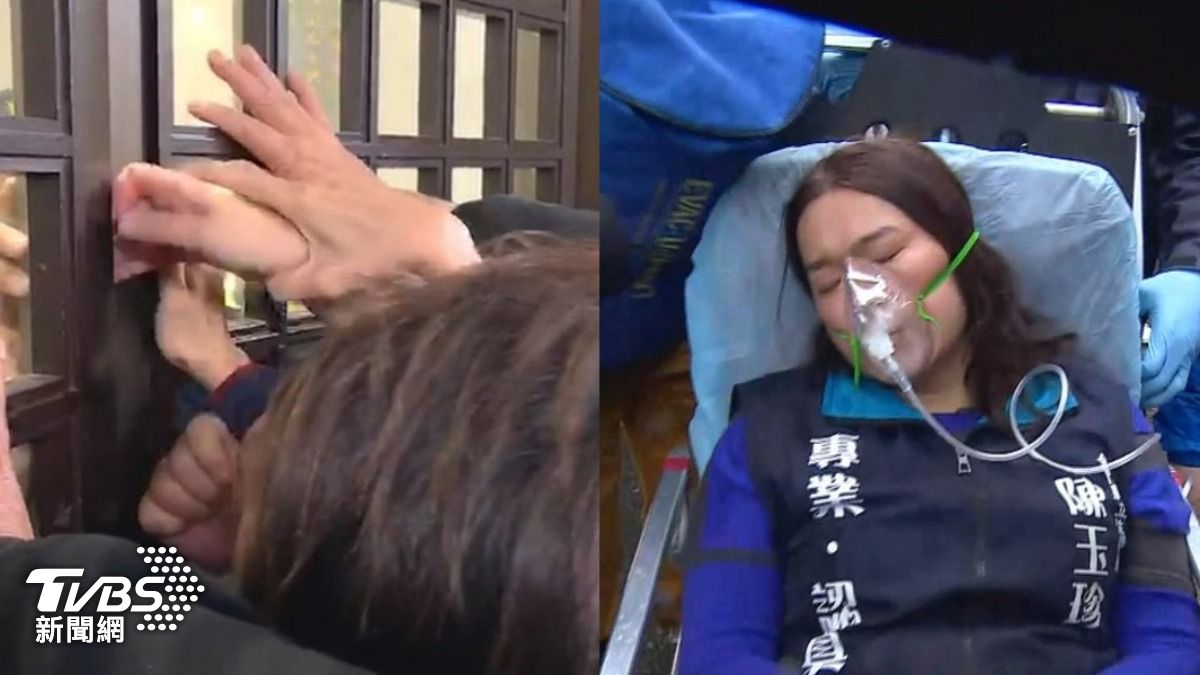 2019年陳玉珍抗議被門夾到手。(圖/TVBS資料畫面)