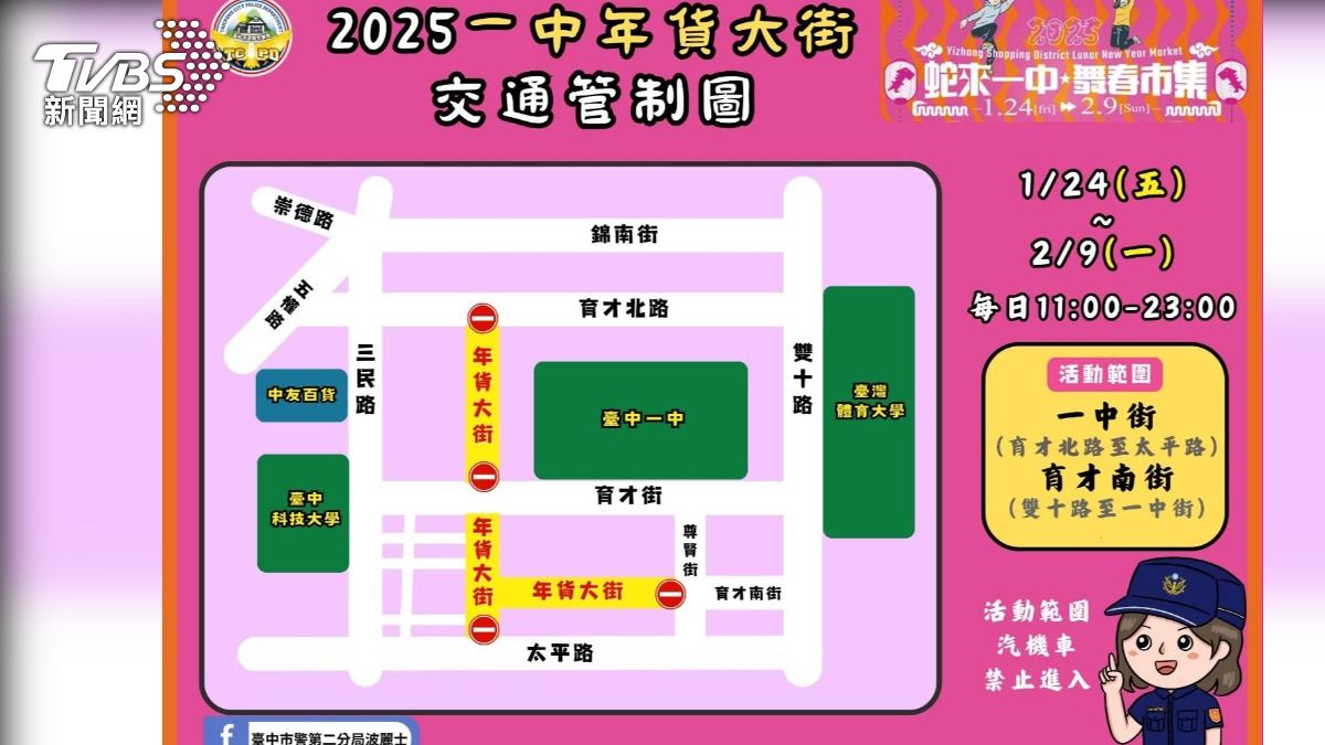 熱鬧17天！台中2025一中年貨大街　停車、交通管制看這