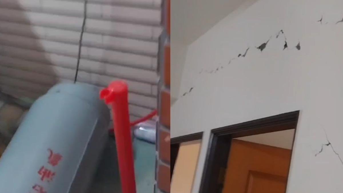 玉井大廈內部畫面曝!裂縫爬牆瓦斯桶倒 居民心碎:過年艱難