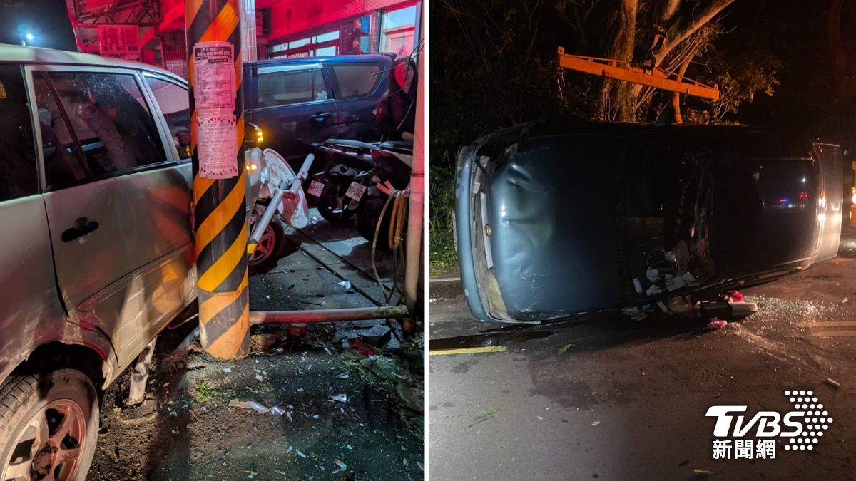 淡水2七旬翁隔7分鐘接續車禍 1人險撞民宅、1人酒駕翻車