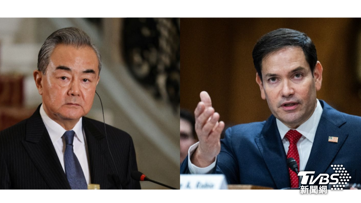 中國外交部長王毅與美國國務卿盧比歐。（圖／達志影像美聯社）