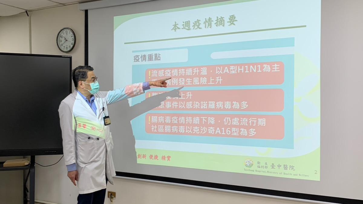 醫生秀出疫情摘要。(圖/TVBS)