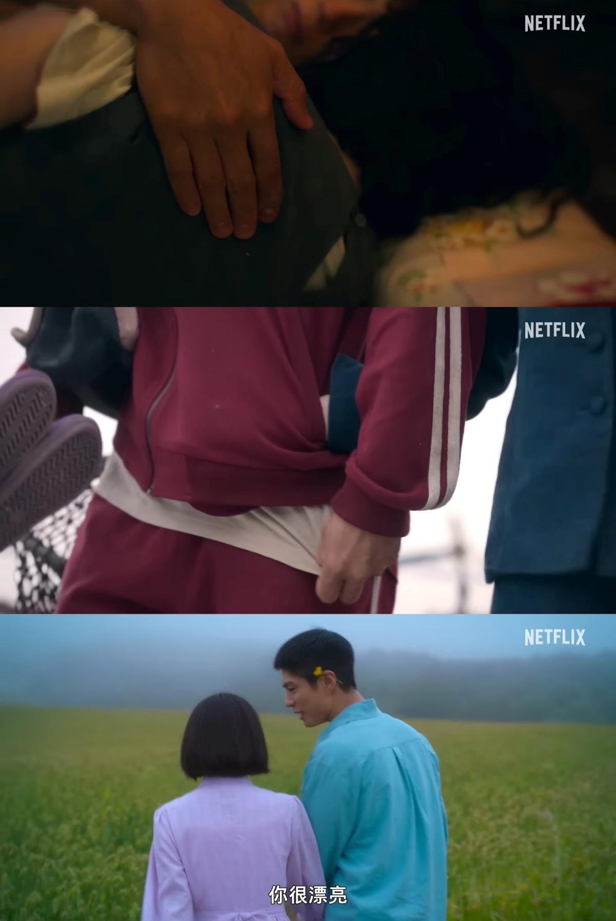 兩人在劇中不少小情侶的甜蜜互動。(圖/翻攝自Netflix YouTube)