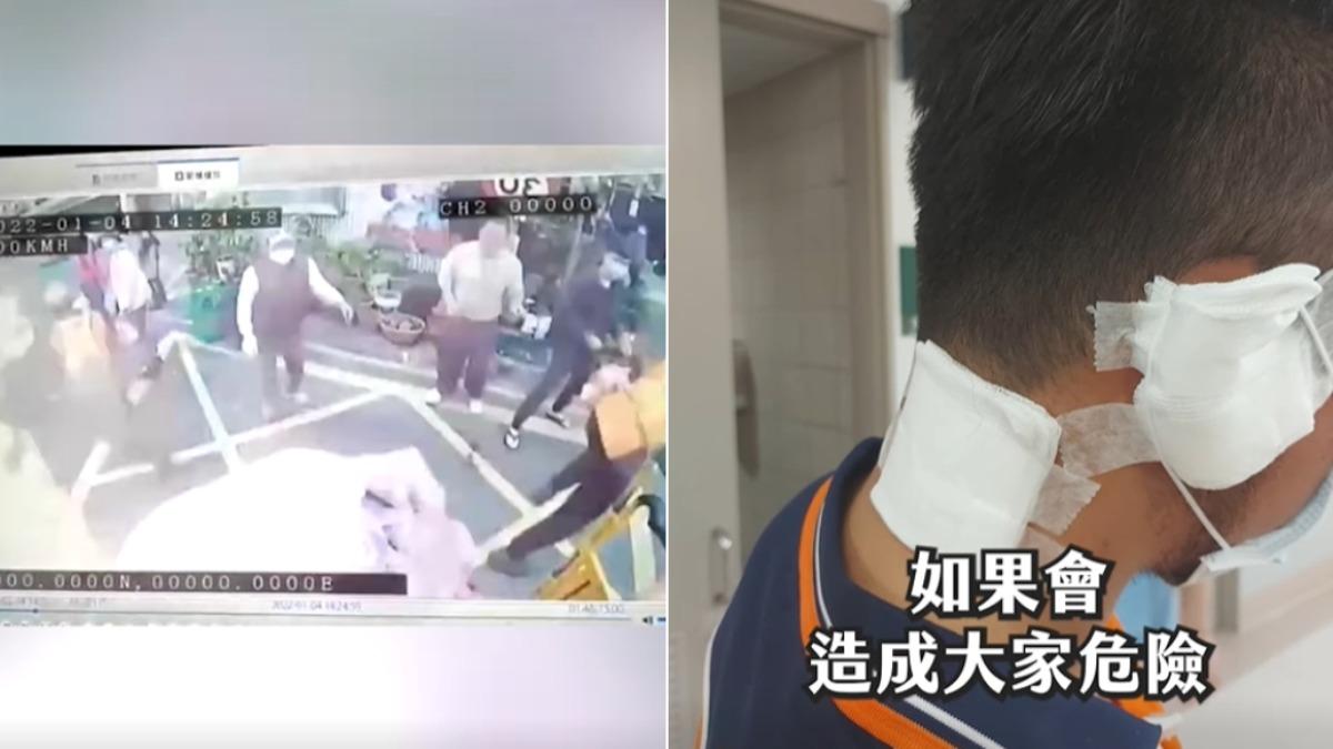 回收人員遭垃圾炸傷。(圖/翻攝自新北i環保臉書)