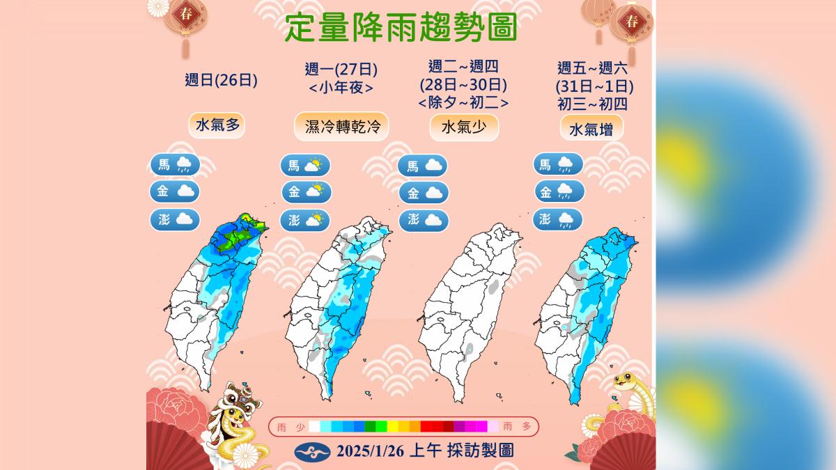 降雨趨勢圖。(圖/氣象署提供)