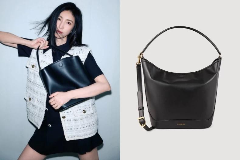 Sandro Leather bucket bag。(圖/翻攝自IG@cheryllovel0ve、 Sandro官網)