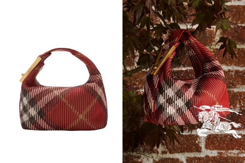Burberry的新春系列鐵鏽色迷你Peg旅行包。(圖/Burberry提供)