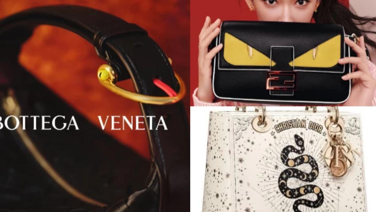 各大精品品牌紛紛推出蛇年限定包款。（圖／Bottega Veneta、FENDI、DIOR提供）