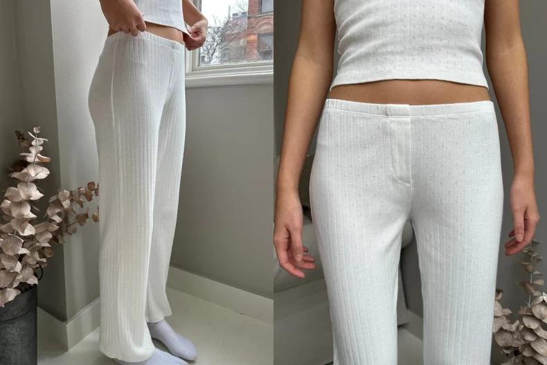 Brandy Melville KEIRA EYELET SWEATPANTS。(圖/Brandy Melville KEIRA提供)