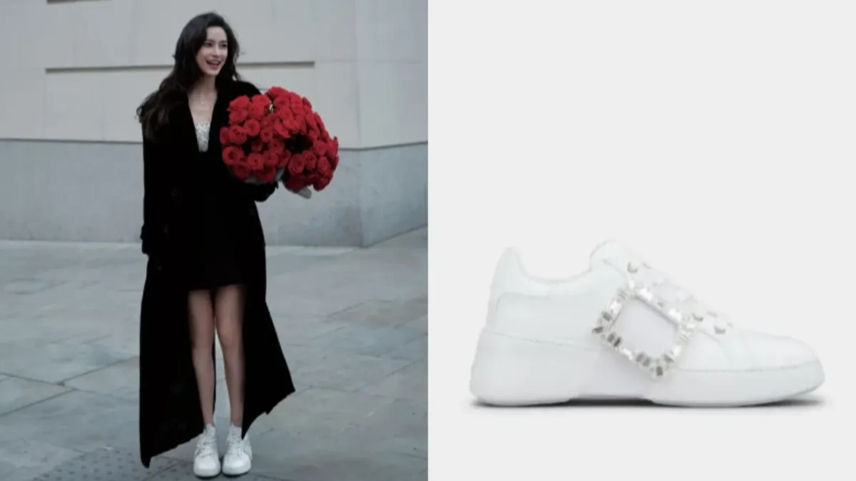 讓Angelababy愛不釋手的Roger Vivier Viv' Skate厚底鞋。(圖/翻攝自微博@杨颖工作室、Roger Vivier)