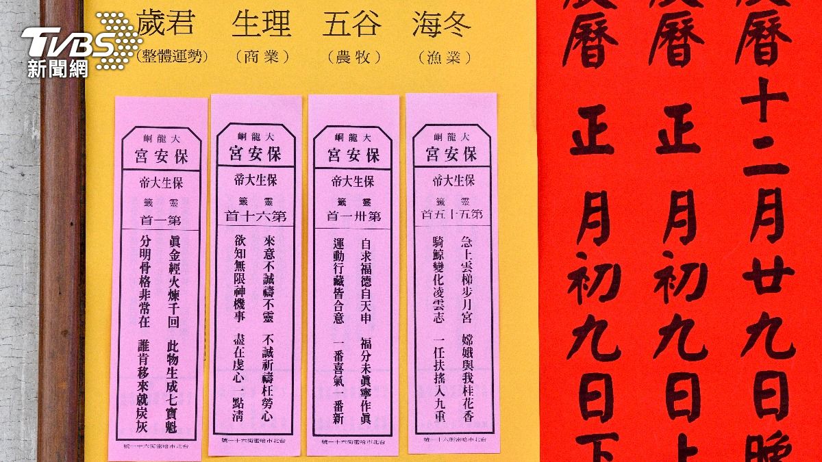 大龍峒保安宮國運籤。(圖/胡瑞麒攝)