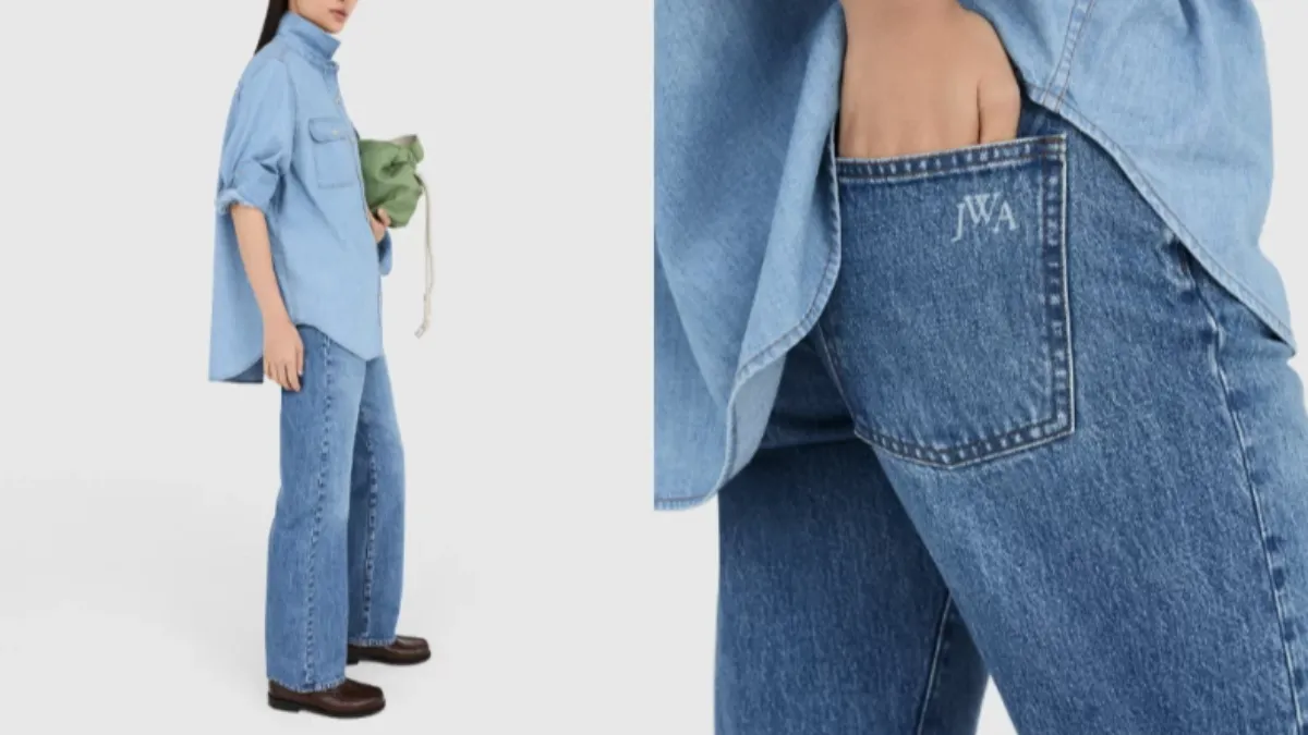 UNIQLO and JW ANDERSON聯名直筒牛仔褲使用了經典的直筒剪裁。（圖／UNIQLO提供）