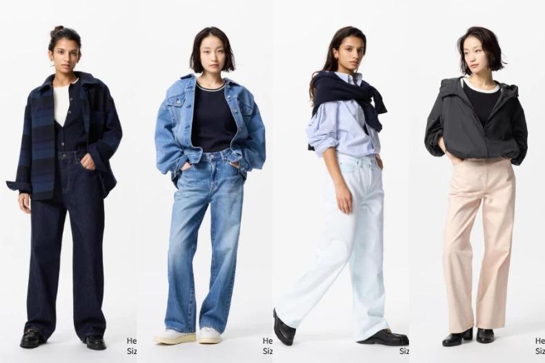 直筒牛仔寬褲推出4顏色。(圖/UNIQLO提供)