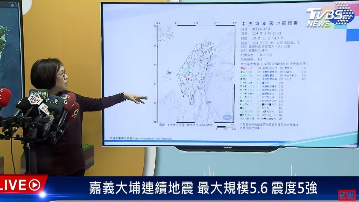快訊/嘉義連四震 地震中心:未來一週不排除大規模餘震
