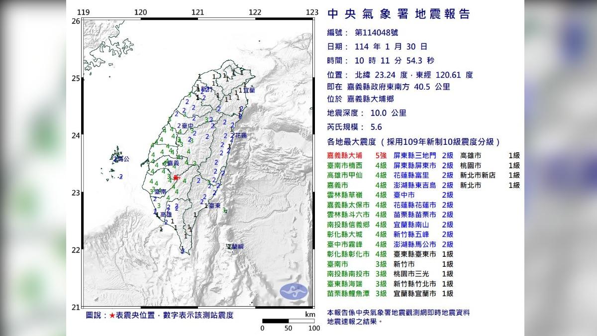 嘉義大埔「5強極淺層地震」 專家示警:對當地勢必造成破壞