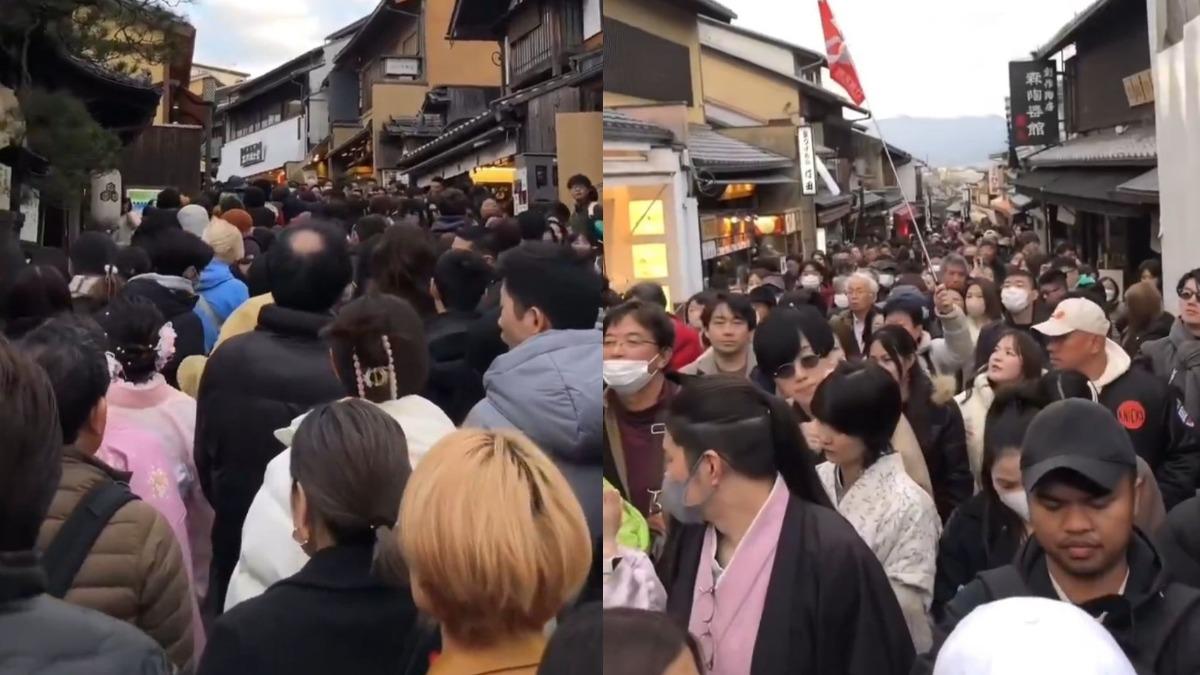 京都慘變「年貨大街」！春節人潮擠爆　一票有感：被人推著走