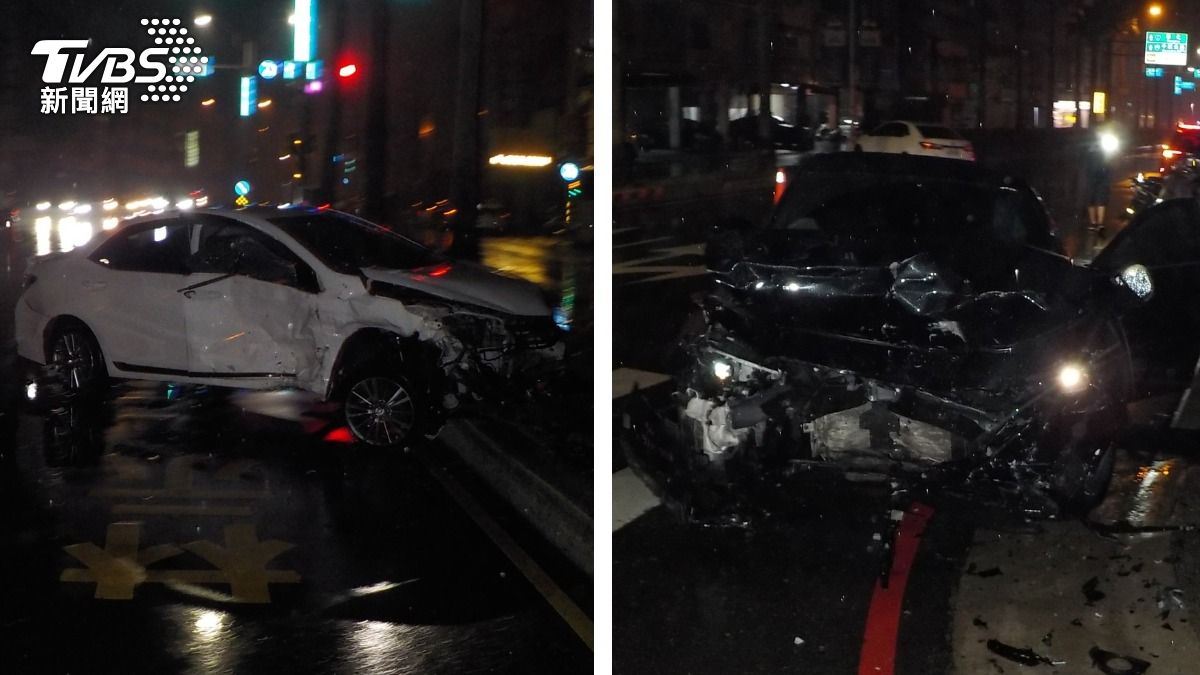 有片/真的初4了!2車路口猛撞碎片彈毀BMW 3人掛彩