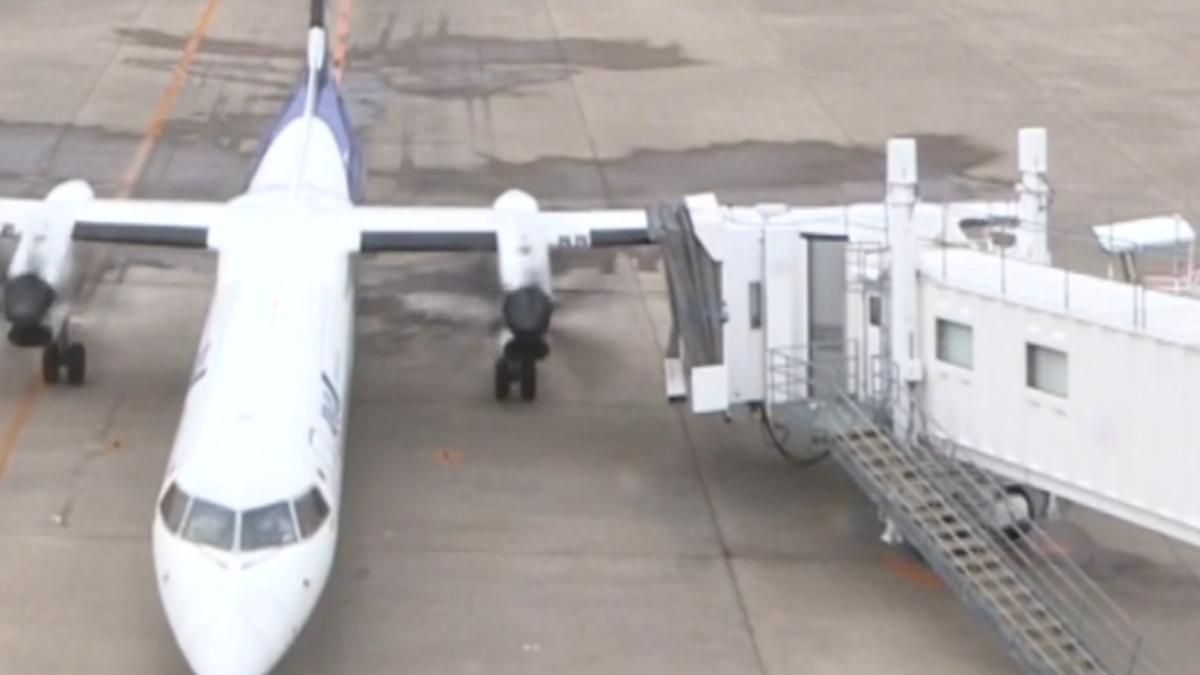 有片/全日空客機福島機場「機翼撞空橋」 撞擊畫面曝光