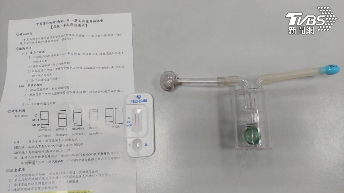 警方查扣毒品吸食器2組。(圖/TVBS)