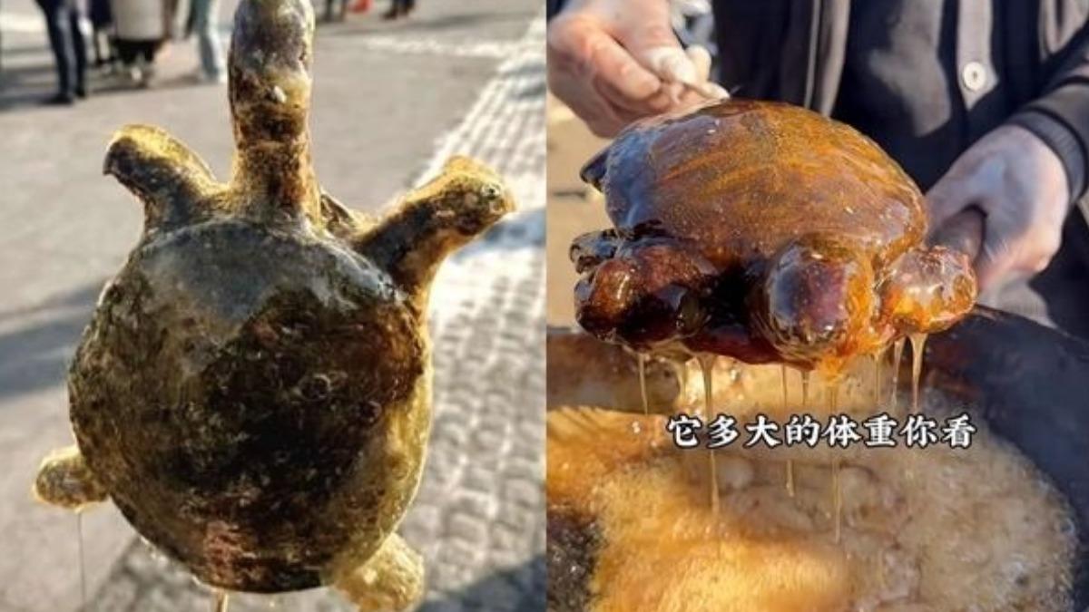 把鱉做成「冰糖龜蜜」糖葫蘆!陸攤販最新流行小吃 網看傻喊殘忍
