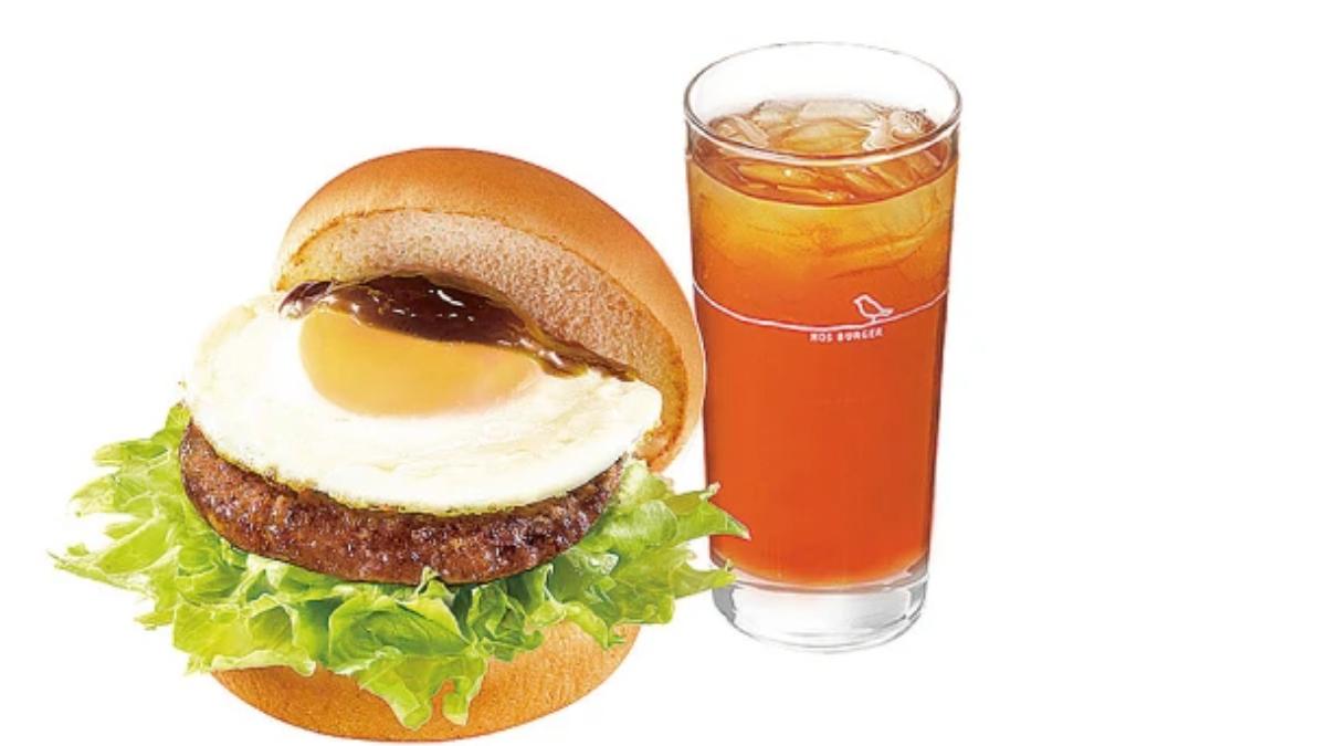 摩斯漢堡人氣餐點組合「元氣牛肉蛋堡及大杯冰紅茶」。(圖/翻攝自MOMO官網)