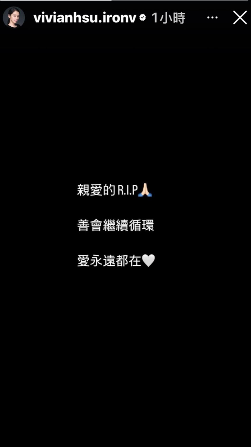 徐若瑄沉痛發聲。(圖/翻攝自徐若瑄IG)