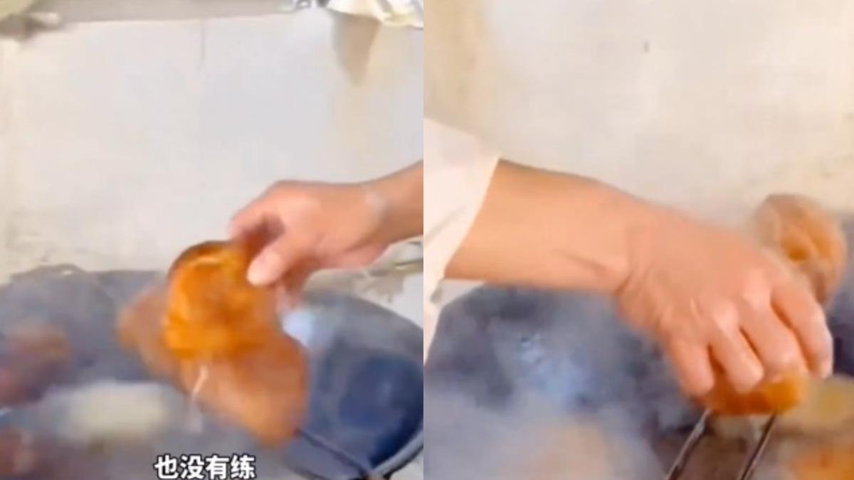 陸男挨轟不衛生。(圖/翻攝自微博《大象新聞》)