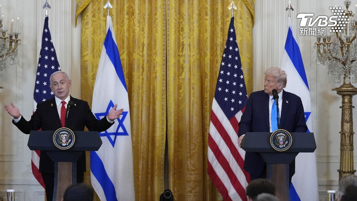 美國總統川普(Donald Trump)4日與以色列總理納坦雅胡(Benjamin Netanyahu)在白宮會面。(圖/達志影像美聯社)