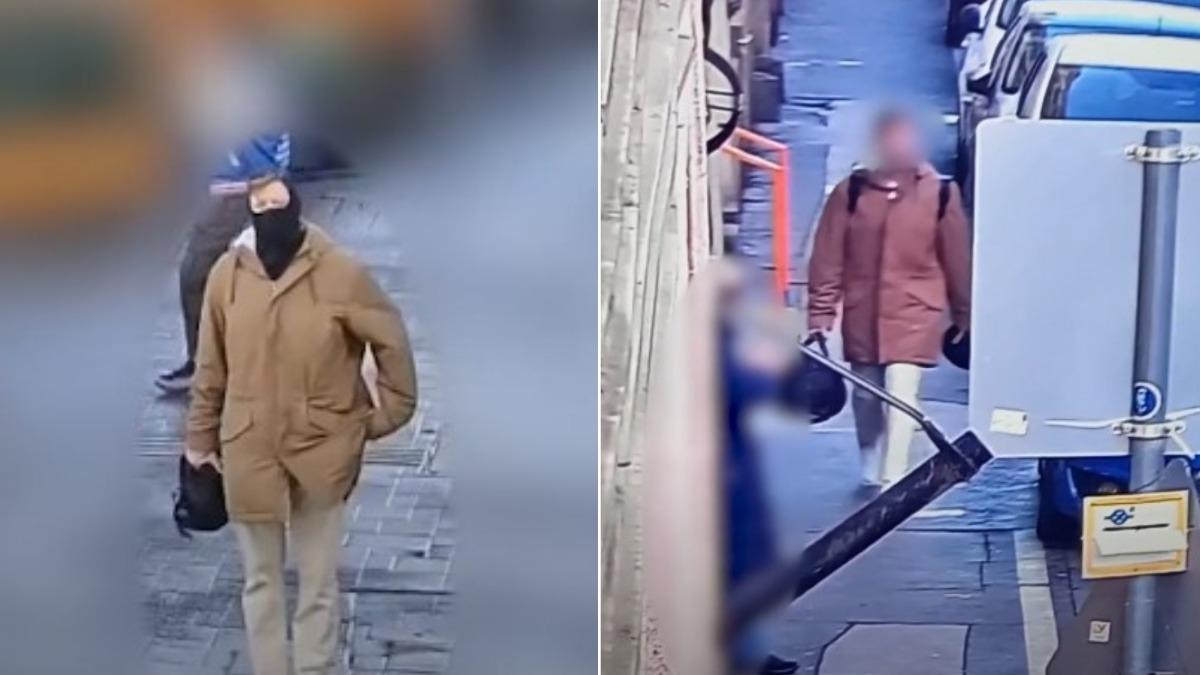 死者前夫被拍到覆蓋臉部、在案發地附近徘徊。(圖/翻攝自YouTube@PoliceHungary)
