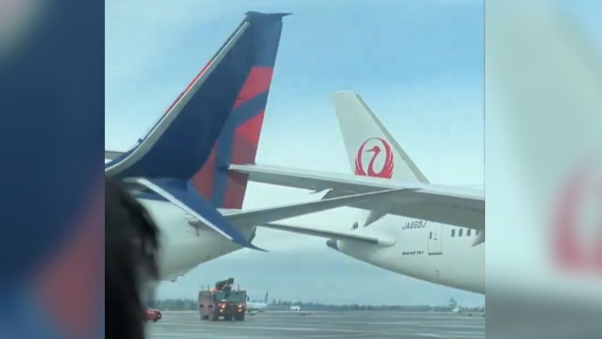 日航擦撞達美航空客機!右翼「插入機尾」驚人畫面曝 部分班機延誤