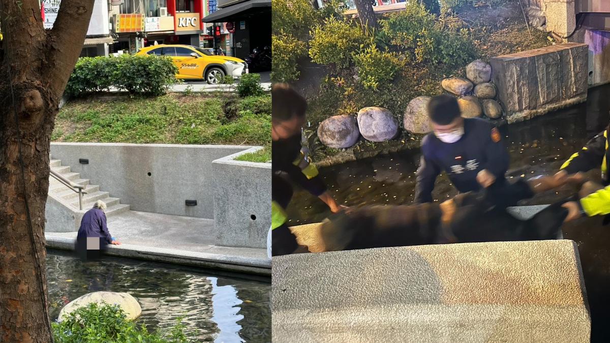 才把綠川當馬桶排泄!台中阿北又去洗澡爬不上來 警14度跳水救命