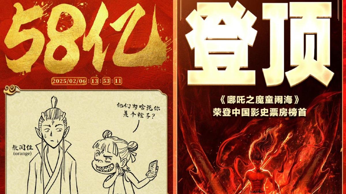 《哪吒2》9天破261億!超越《長津湖》 登大陸影史票房冠軍