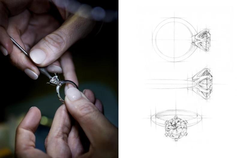 每一只Tiffany Setting六爪鑲嵌鑽戒都由純手工製作。(圖/翻攝自Tiffany & Co.)
