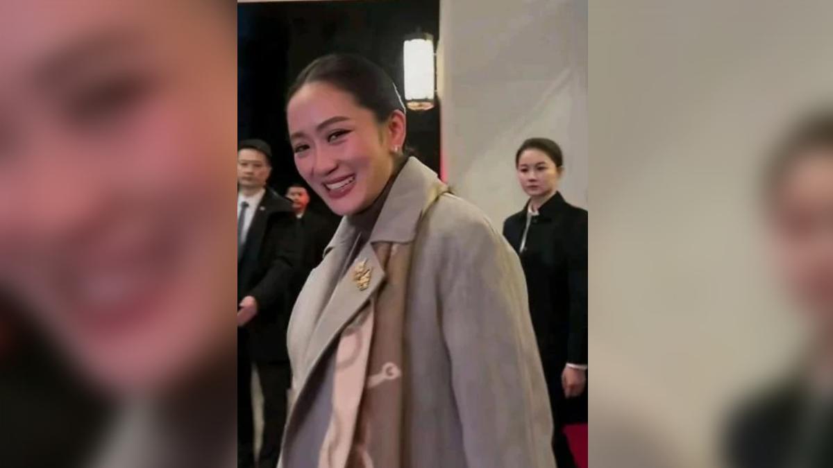 貝東塔身旁的一位美女保鑣引起網友關注。（圖／翻攝自微博）