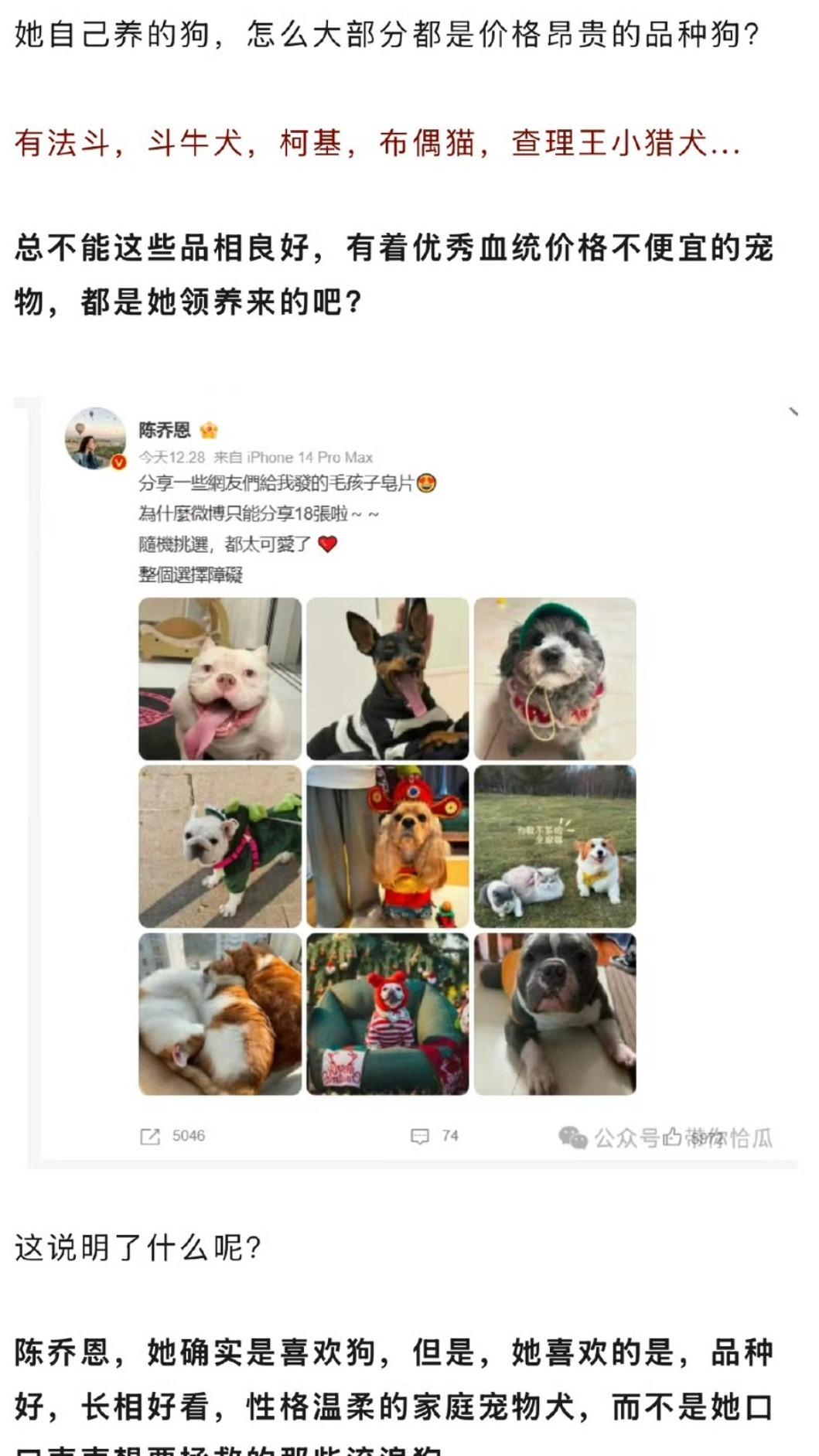 陳喬恩被質疑。（圖／翻攝自陳喬恩微博）