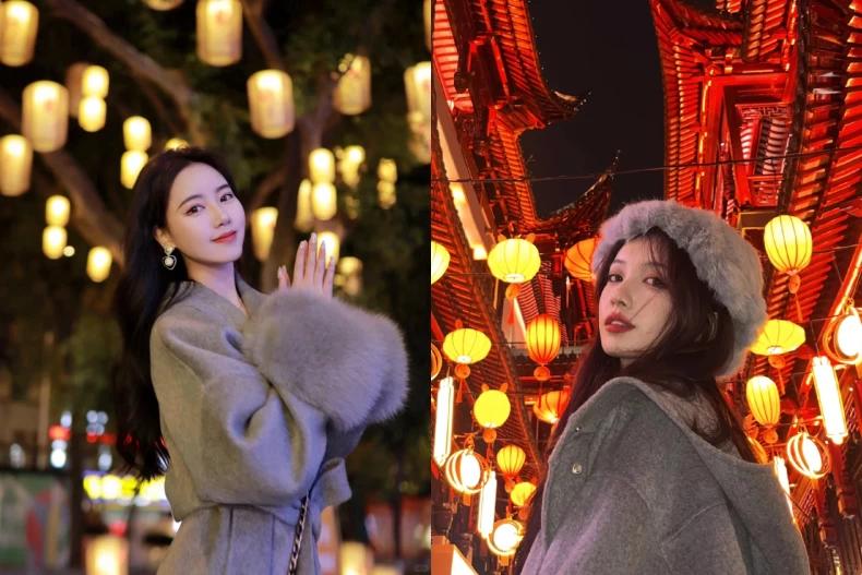 偏愛深色系的穿搭,不妨嘗試淺灰色的搭配。(圖/翻攝自小紅書@江晚晚、小羊仙貝)