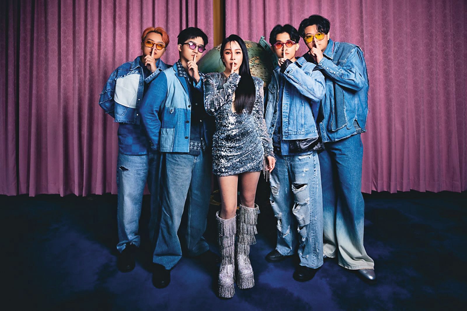 温嵐（中）與icyball冰球樂團合作的單曲〈一個吻的時間〉，新加舊的組合廣受好評。（圖／翻攝自冰球樂團臉書）