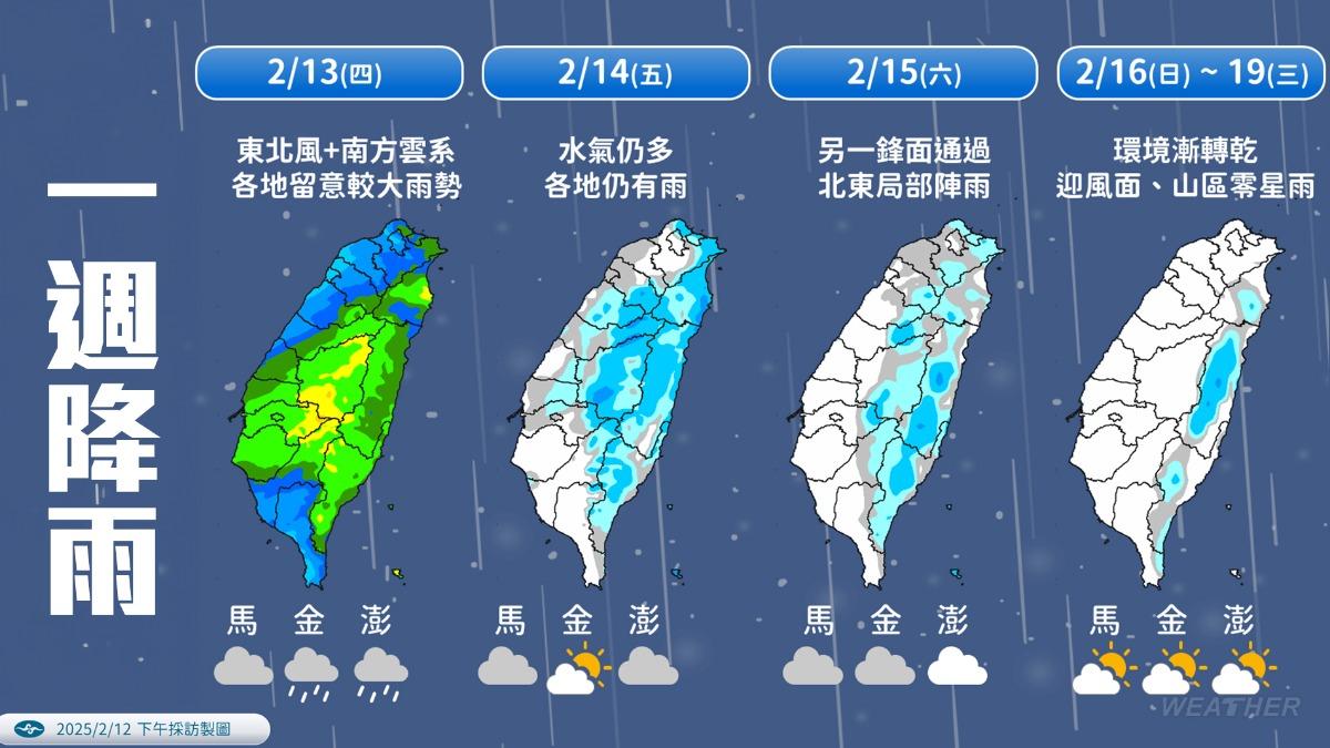 天氣／春雨襲11縣市！這天起冷氣團接力　全台恐迎「濕冷一週」