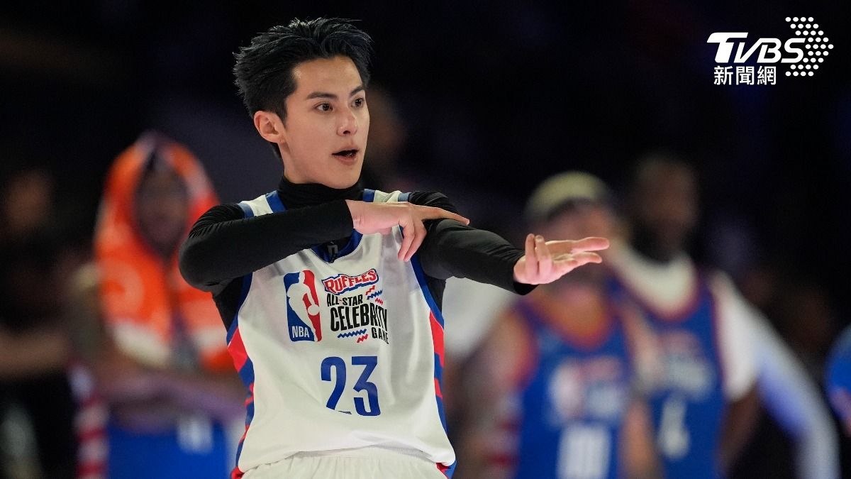 中國演員王鶴棣參加美國職籃NBA名人賽。（圖／達志影像美聯社）