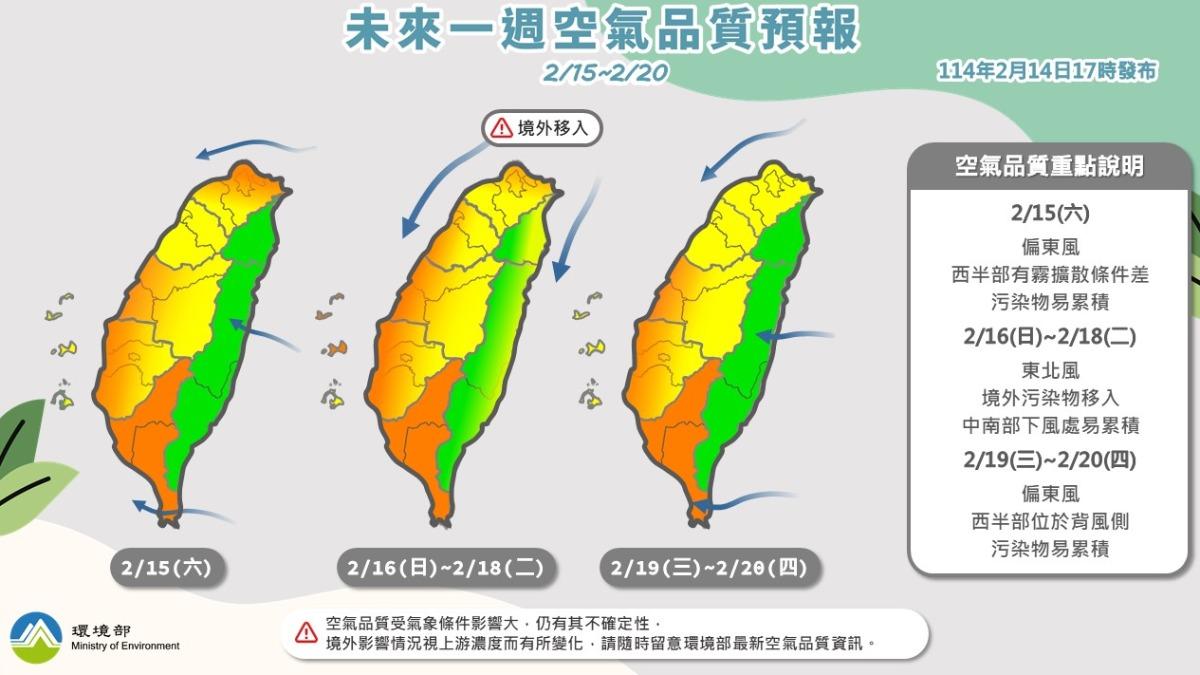 空品拉警報!敏感族戴口罩 冷氣團南下挾帶汙染物「西半部亮橘燈」