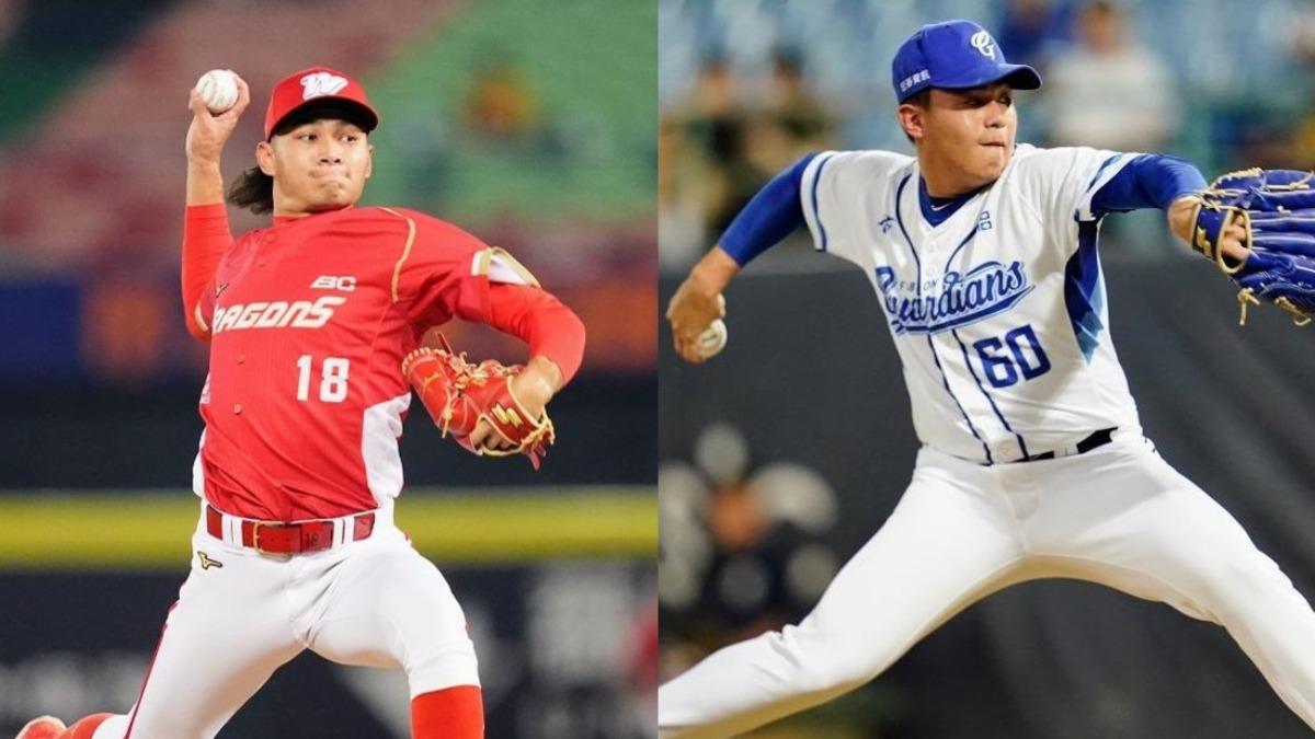 徐若熙和曾峻岳。(圖/翻攝自味全龍、富邦悍將臉書)